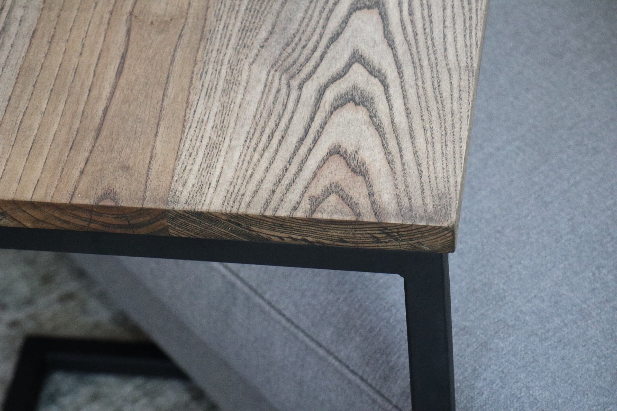 Square Black Stained Ash Square C Table (in stock) - Hazel Oak Farms