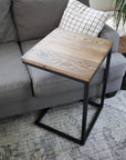 Square Black Stained Ash Square C Table (in stock) - Hazel Oak Farms