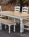 White Spalted Maple Dining Table Set - Hazel Oak Farms