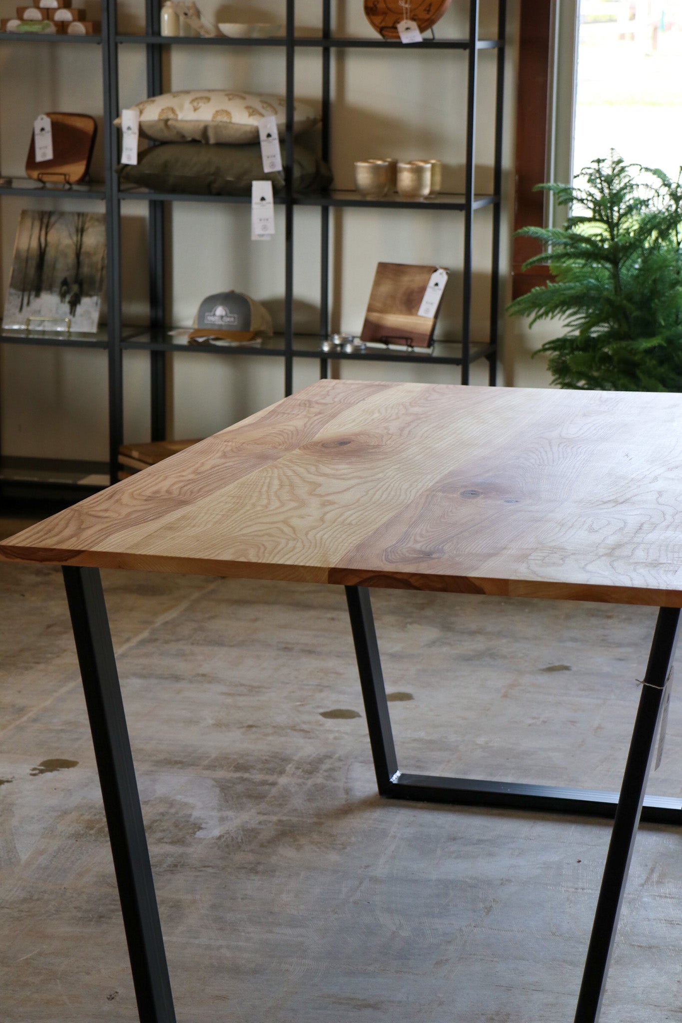 Modern Ash Dining Table with Black Steel Tapered Legs (in stock) - Hazel Oak Farms