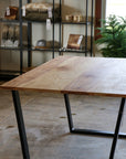 Modern Ash Dining Table with Black Steel Tapered Legs (in stock) - Hazel Oak Farms
