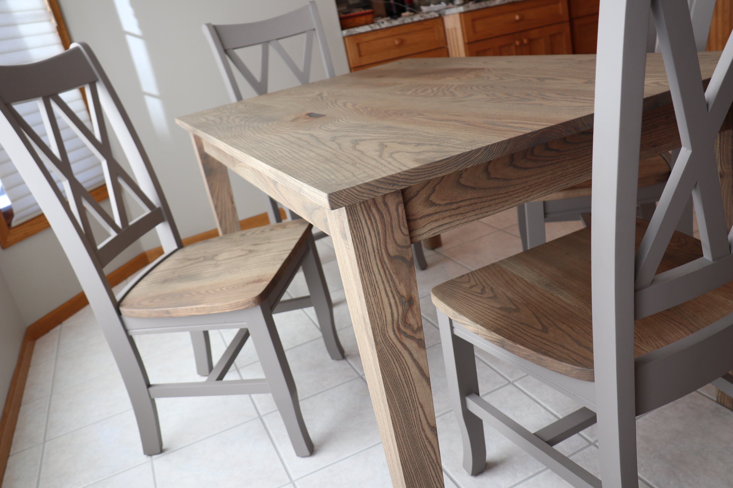 Solid White Oak Shaker Style Dining Table - Hazel Oak Farms