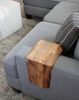 Live Edge 7.25" Walnut Wood Armrest Table (in stock) - Hazel Oak Farms