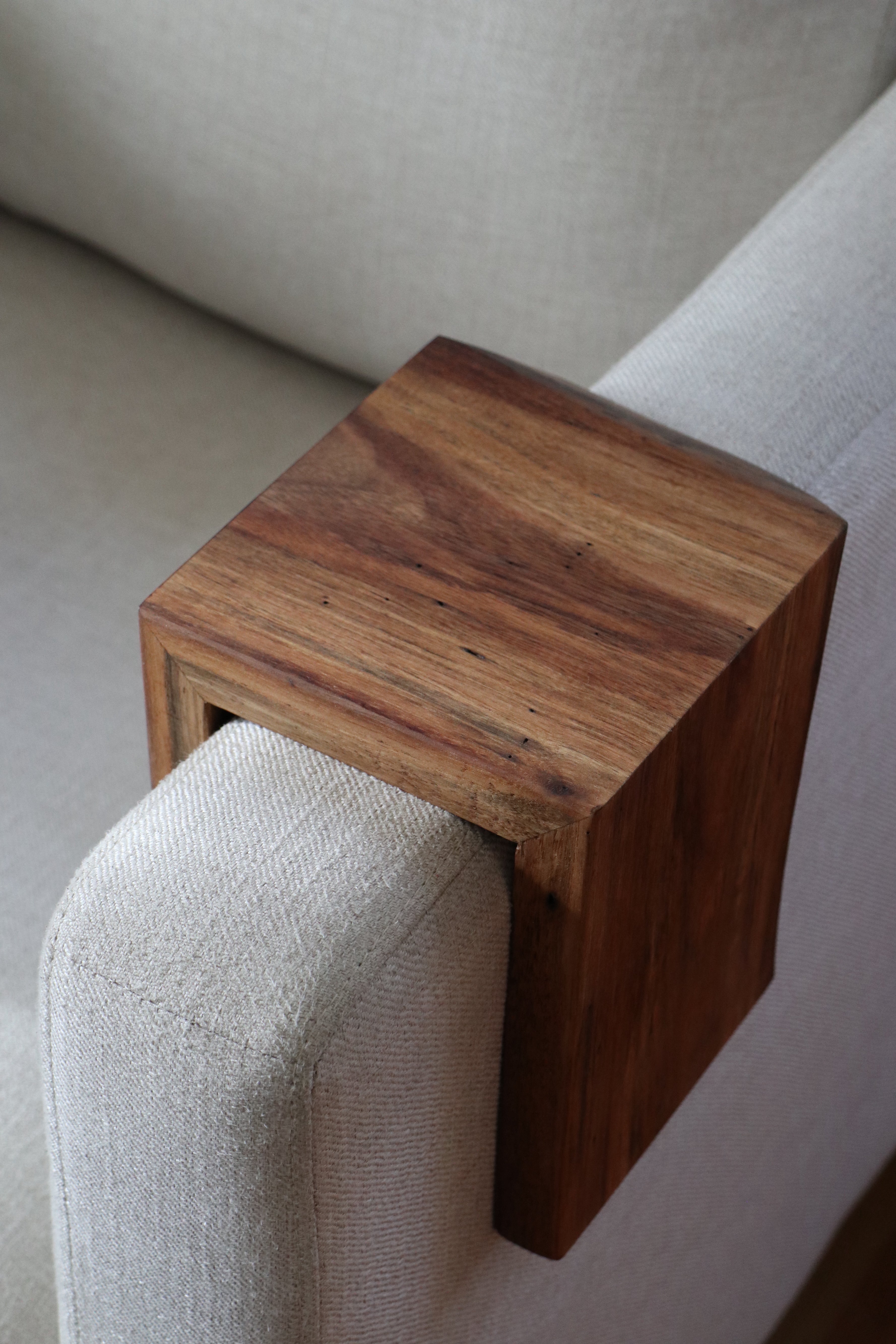 Live Edge 4.25" Walnut Wood Armrest Table (in stock) - Hazel Oak Farms