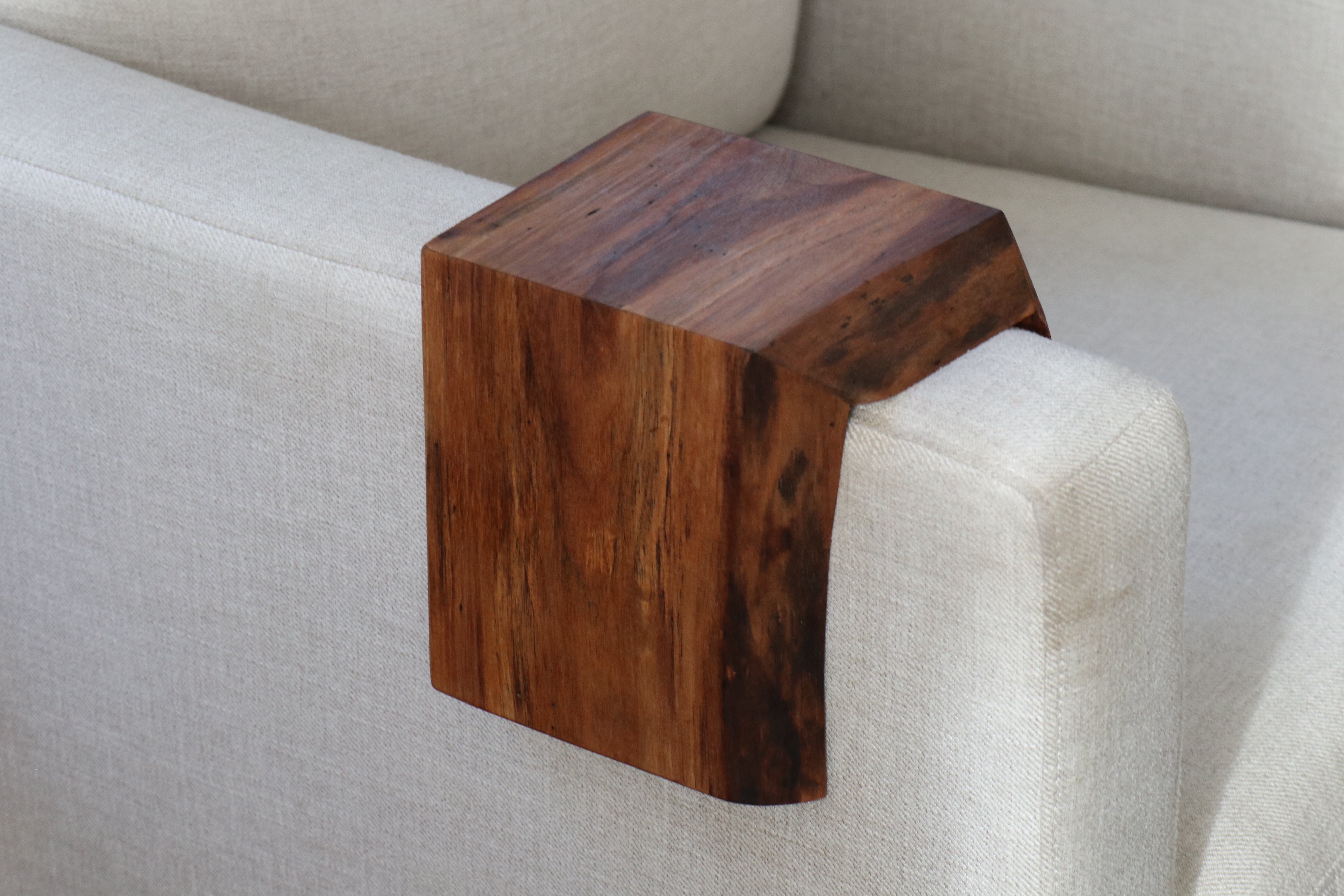 Live Edge 4.25" Walnut Wood Armrest Table (in stock) - Hazel Oak Farms