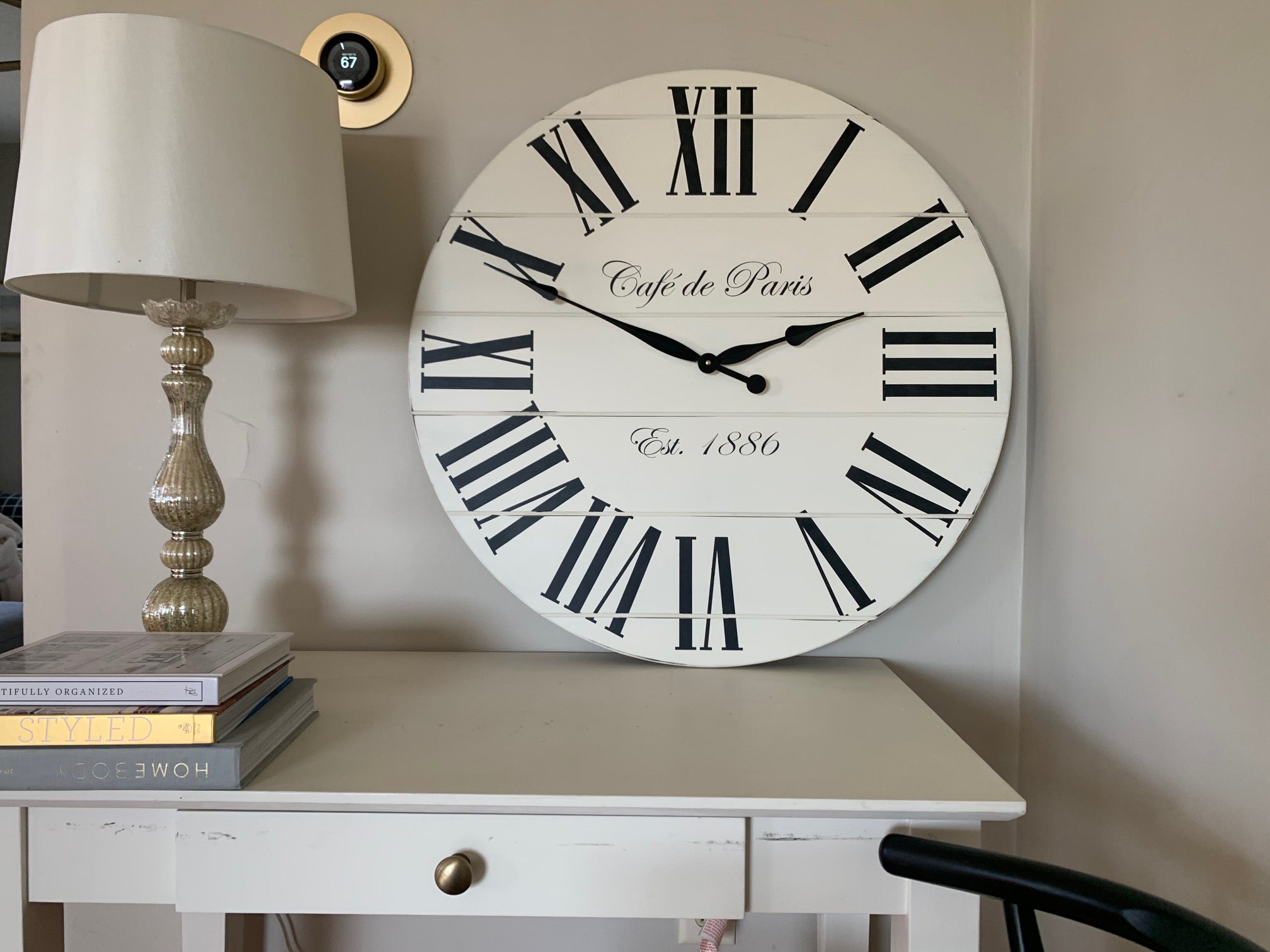 Cafe de Paris White Farmhouse Clock - Hazel Oak Farms