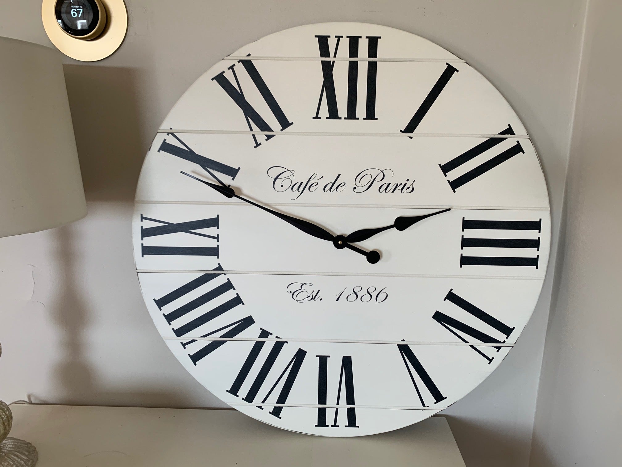 Cafe de Paris White Farmhouse Clock - Hazel Oak Farms