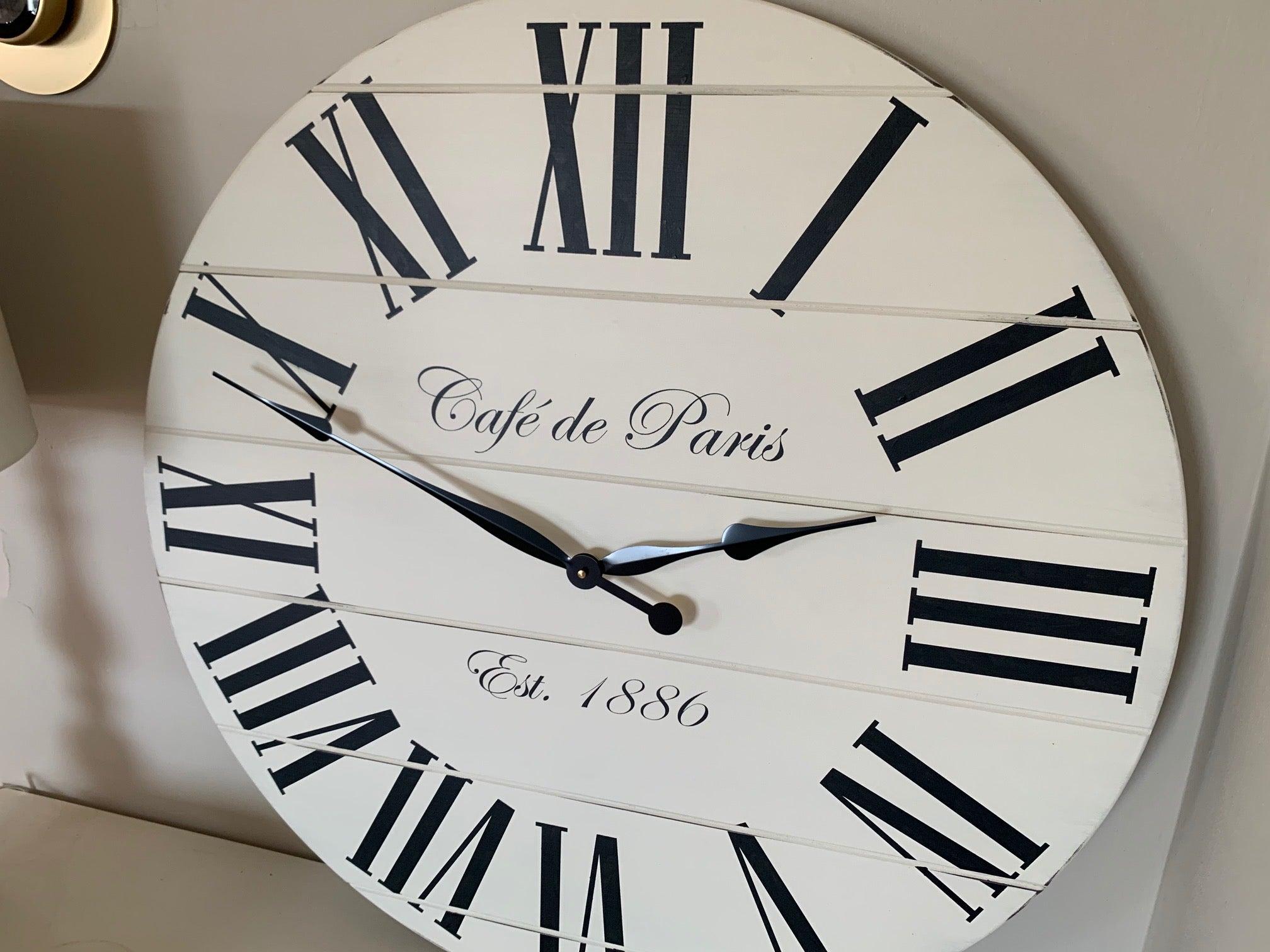 Cafe de Paris White Farmhouse Clock - Hazel Oak Farms