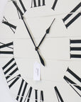 Simple 42" Farmhouse Style Large White Distressed Wall Clock with Black Roman Numerals (in stock) - Hazel Oak Farms