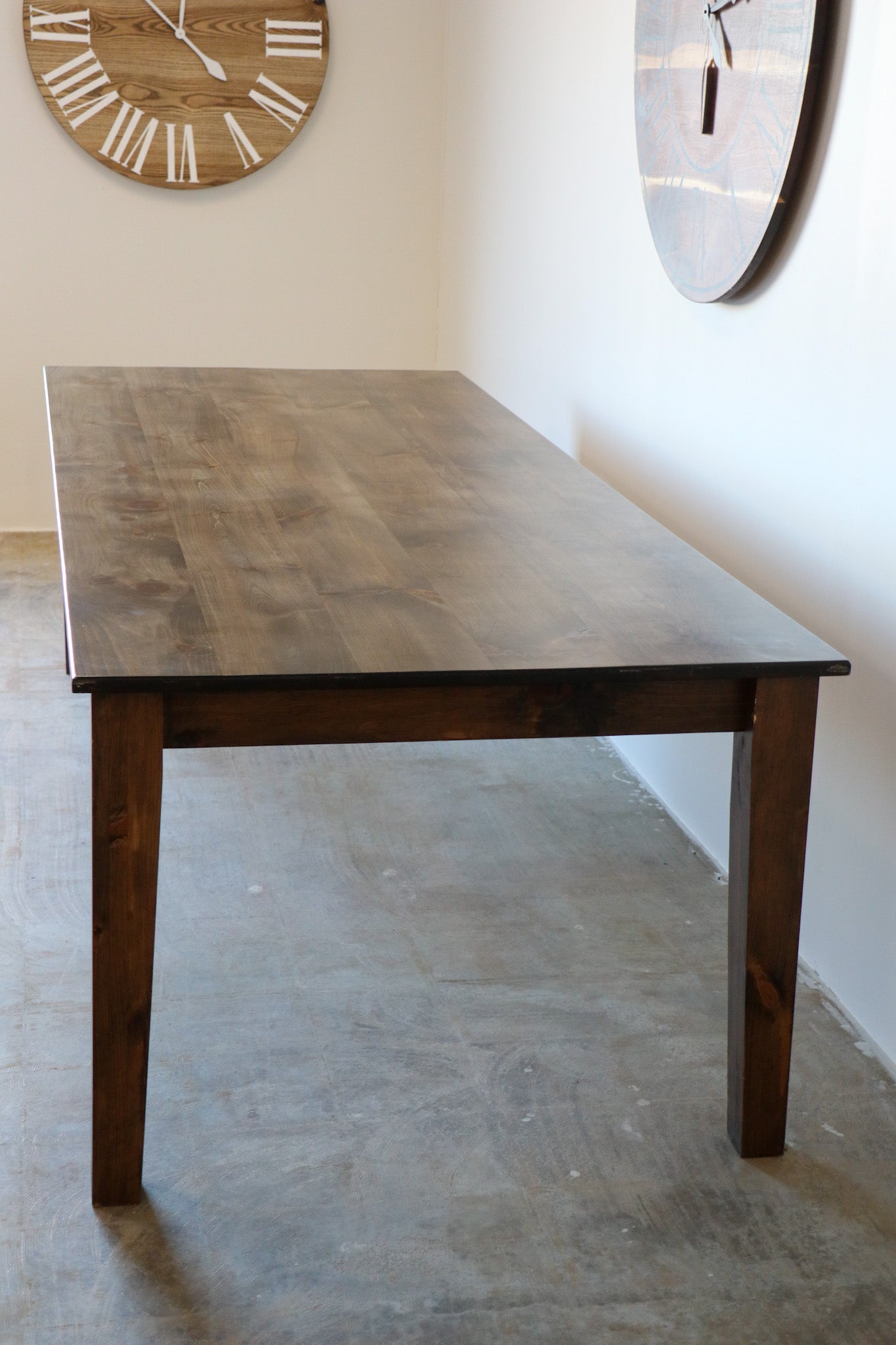 Pine Stained Modern Shaker Dining Table