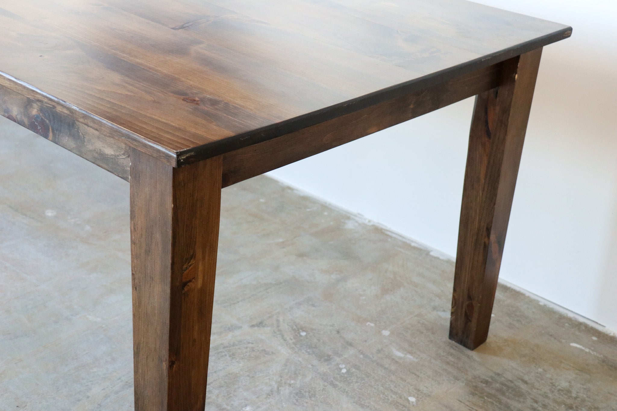 Pine Stained Modern Shaker Dining Table