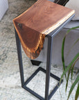 Extra Tall Live Edge Walnut Waterfall C Table - Hazel Oak Farms Handmade Furniture in Iowa, USA