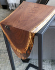 Extra Tall Live Edge Walnut Waterfall C Table - Hazel Oak Farms Handmade Furniture in Iowa, USA