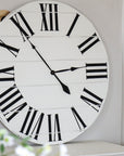Simple 36" Farmhouse Style Large White Distressed Wall Clock with Black Roman Numerals (in stock) - Hazel Oak Farms
