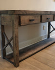 Farmhouse Modern Style Maple Console Entry Table - Hazel Oak Farms