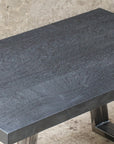 Modern Black Quartersawn White Oak and Steel Coffee Table