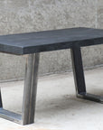 Modern Black Quartersawn White Oak and Steel Coffee Table