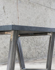 Modern Black Quartersawn White Oak and Steel Coffee Table