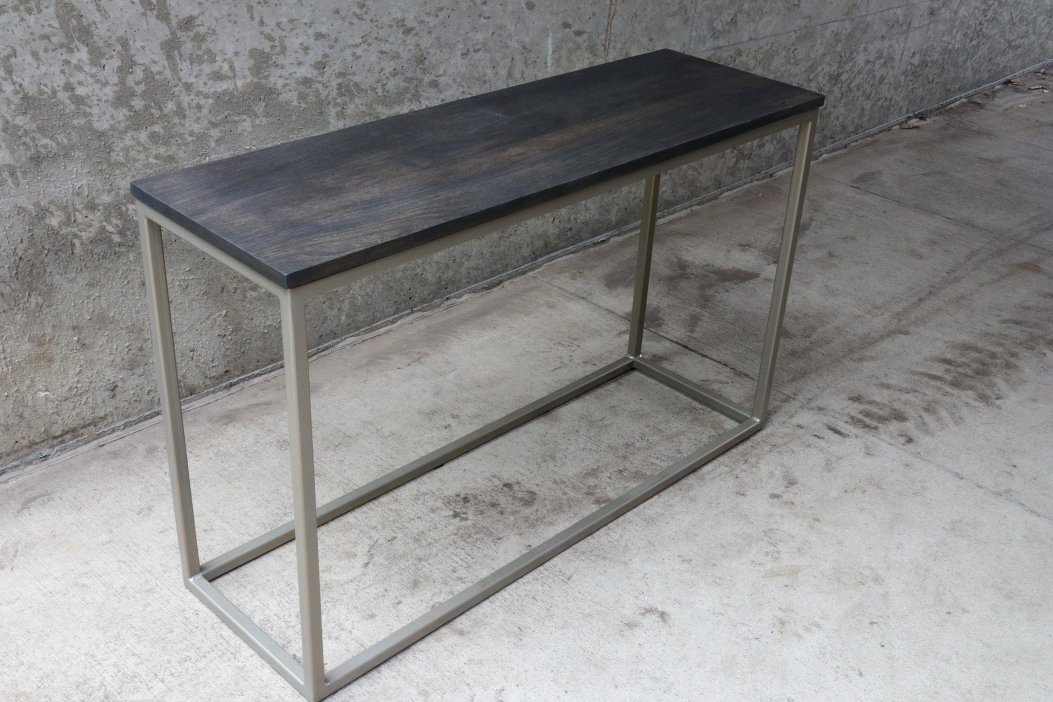 Modern Metal &amp; Wood Console Entryway Table