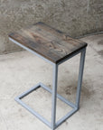 Charcoal Stained Ash Laptop C Table with Grey Base