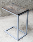 Charcoal Stained Ash Laptop C Table with Grey Base