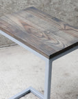 Charcoal Stained Ash Laptop C Table with Grey Base