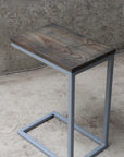 Charcoal Stained Ash Laptop C Table with Grey Base