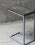 Charcoal Stained Ash Laptop C Table with Grey Base