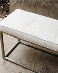 Tufted Upholstery Bench with Gold Metal