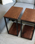 Clear Walnut Modern C Side Table - Hazel Oak Farms Handmade Furniture in Iowa, USA