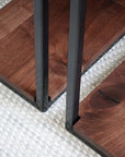 Clear Walnut Modern C Side Table - Hazel Oak Farms Handmade Furniture in Iowa, USA