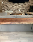 Narrow Live Edge Walnut Bar Table with Metal Base - Hazel Oak Farms