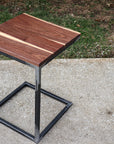 Live Edge Square Walnut C Table, Computer Table, Side Table