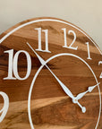 Large Sappy 30" Solid Cherry Hardwood Wall Clock with White Numbers (in stock) - Hazel Oak Farms