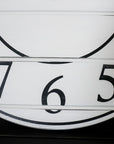 White Lightly Distressed Large Wall Clock with Black Numbers (in stock)