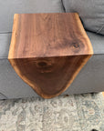 Extra Long Round Armrest Walnut Waterfall Sofa Table - To the Floor Handmade Furniture in Iowa, USA