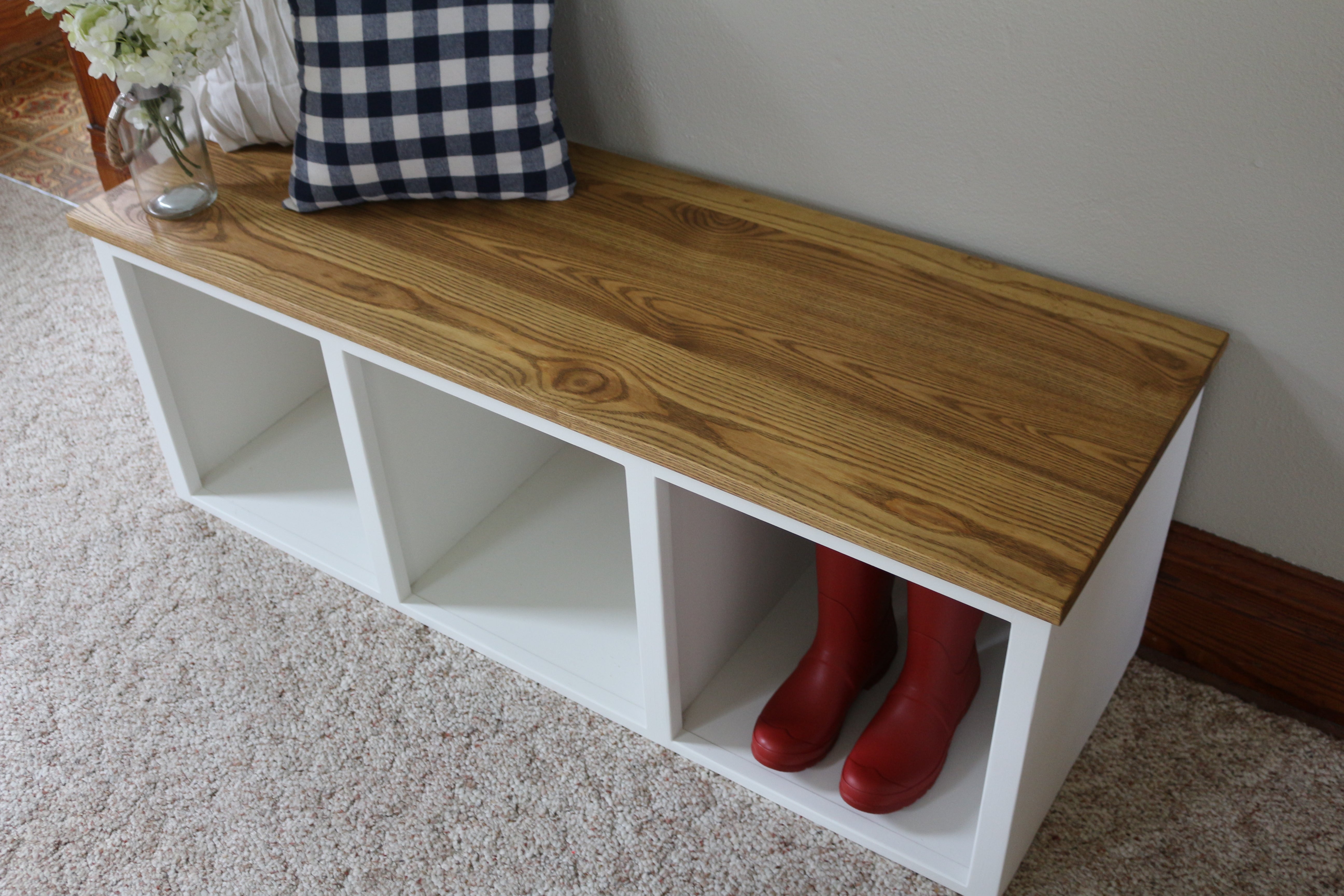 Modern Farmhouse Style Solid Wood Shoe Cabinet Bench