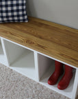 Modern Farmhouse Style Solid Wood Shoe Cabinet Bench