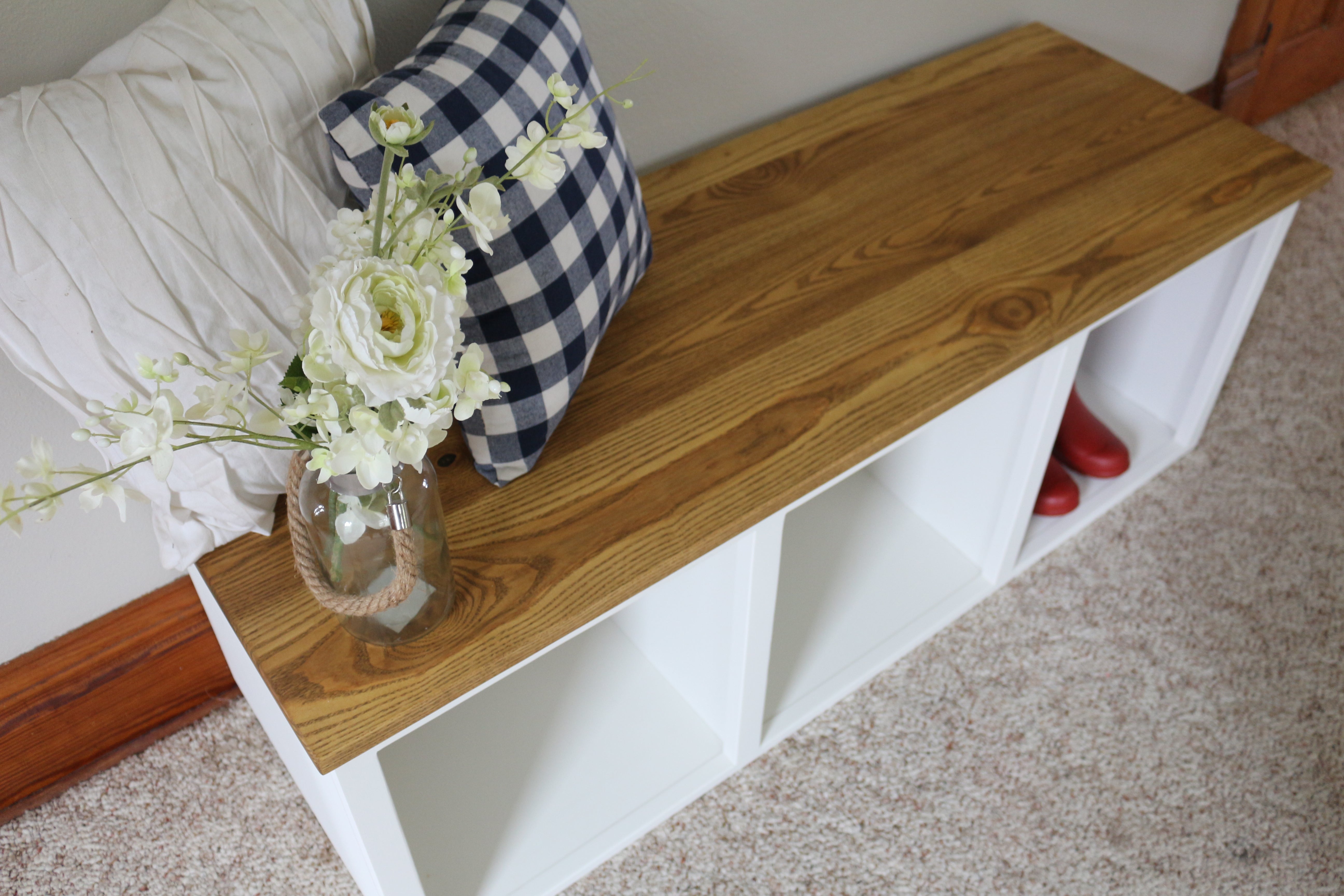 Modern Farmhouse Style Solid Wood Shoe Cabinet Bench