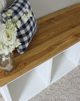 Modern Farmhouse Style Solid Wood Shoe Cabinet Bench