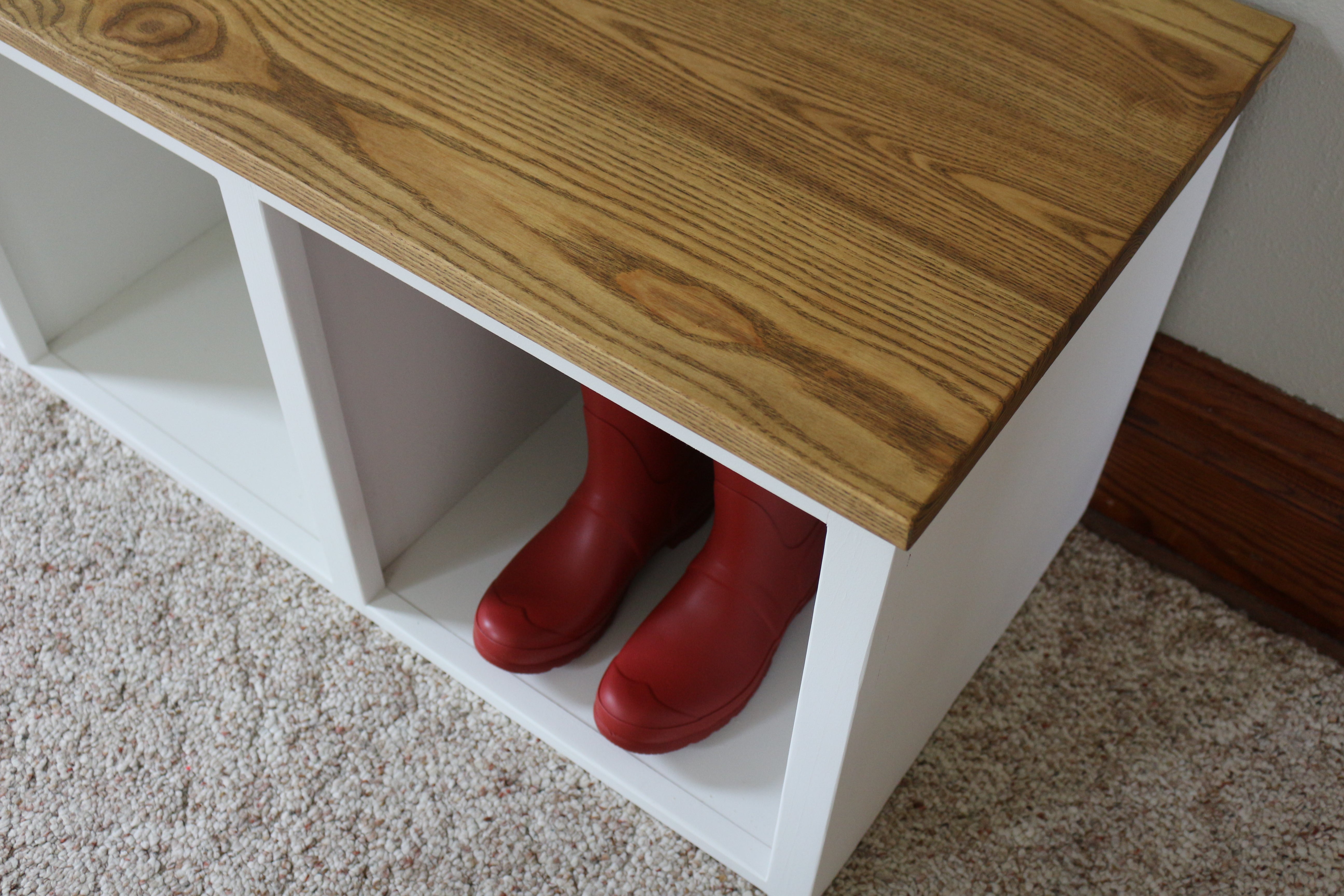 Modern Farmhouse Style Solid Wood Shoe Cabinet Bench