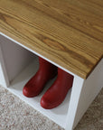 Modern Farmhouse Style Solid Wood Shoe Cabinet Bench