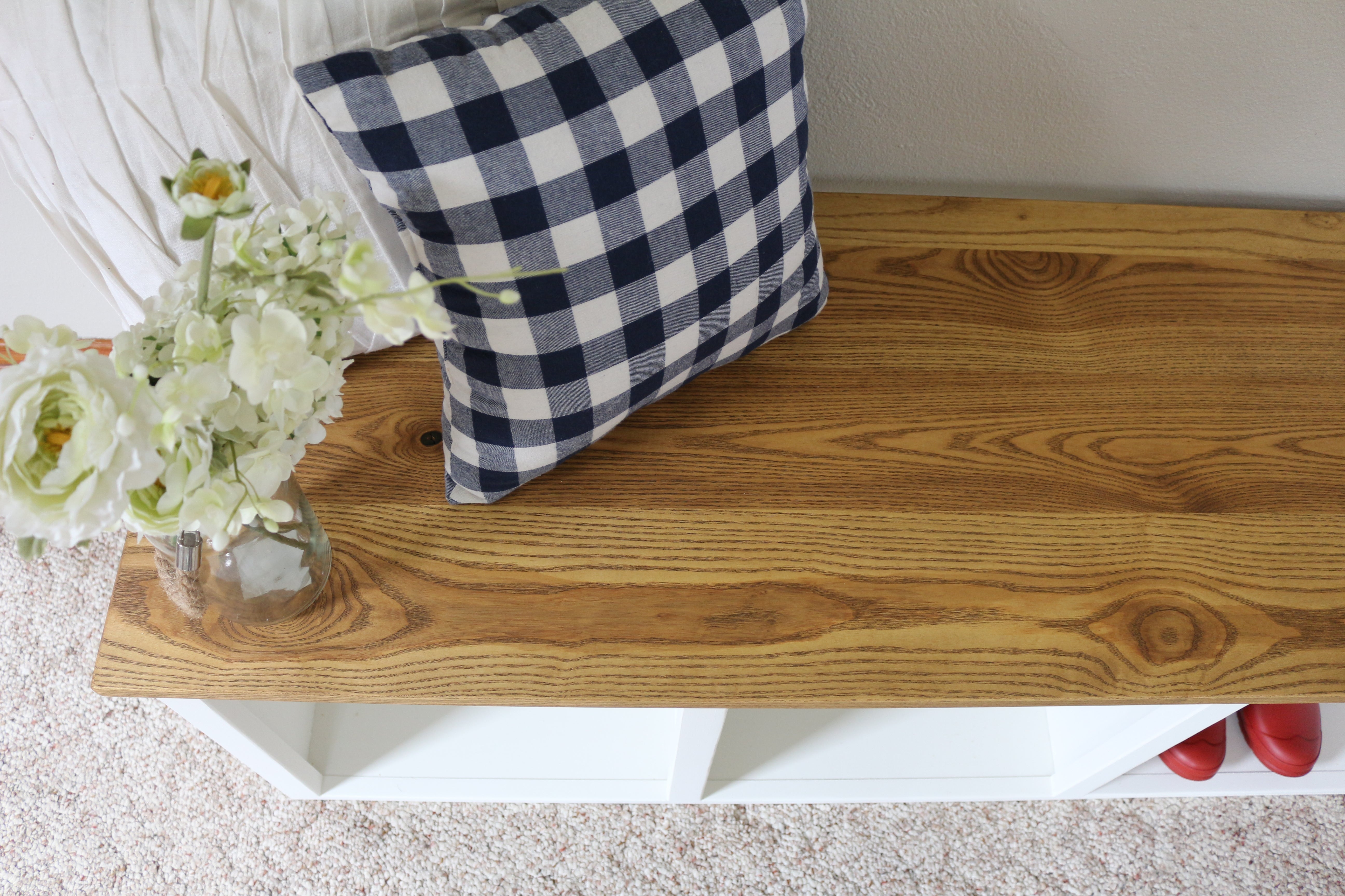 Modern Farmhouse Style Solid Wood Shoe Cabinet Bench