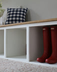 Modern Farmhouse Style Solid Wood Shoe Cabinet Bench