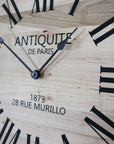 Large French Style Maple Wall Clock with Black Roman Numerals