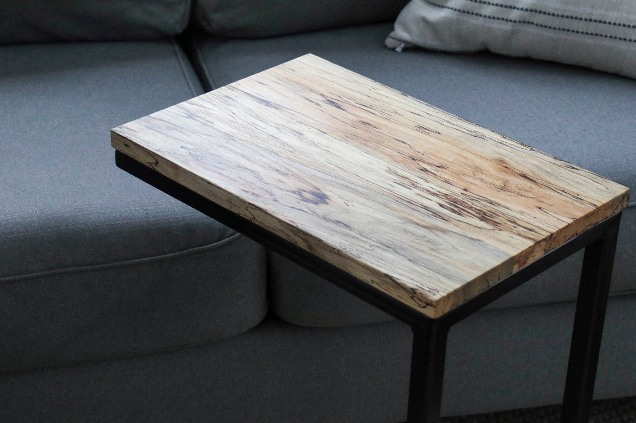 Floor Shelf Spalted Maple Modern C Side Table