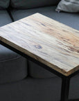 Floor Shelf Spalted Maple Modern C Side Table Handmade Furniture in Iowa, USA