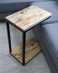 Floor Shelf Spalted Maple Modern C Side Table - Hazel Oak Farms