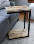 Floor Shelf Spalted Maple Modern C Side Table - Hazel Oak Farms