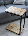 Floor Shelf Spalted Maple Modern C Side Table - Hazel Oak Farms